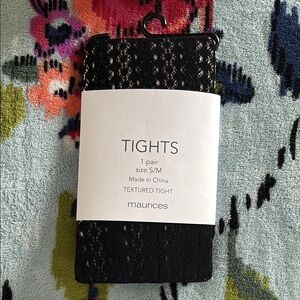 Maurices Black Textured Tights